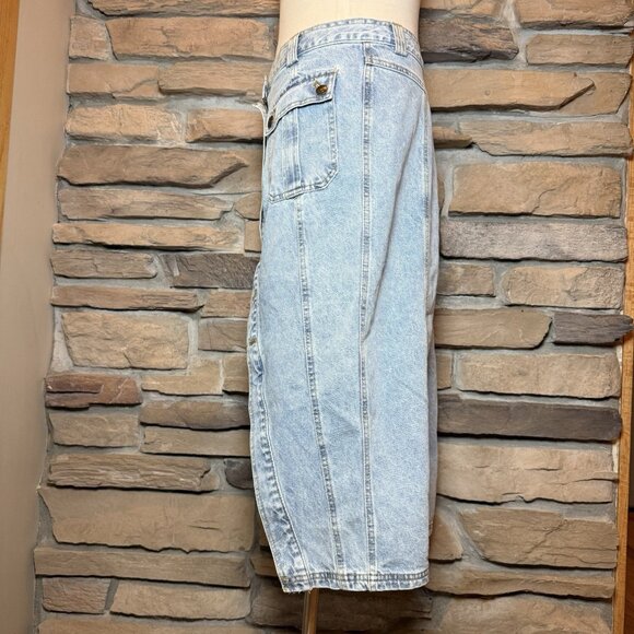 Hunter & Brown Women’s Denim Skirt XL Button Front Cargo Pockets - Picture 4 of 14